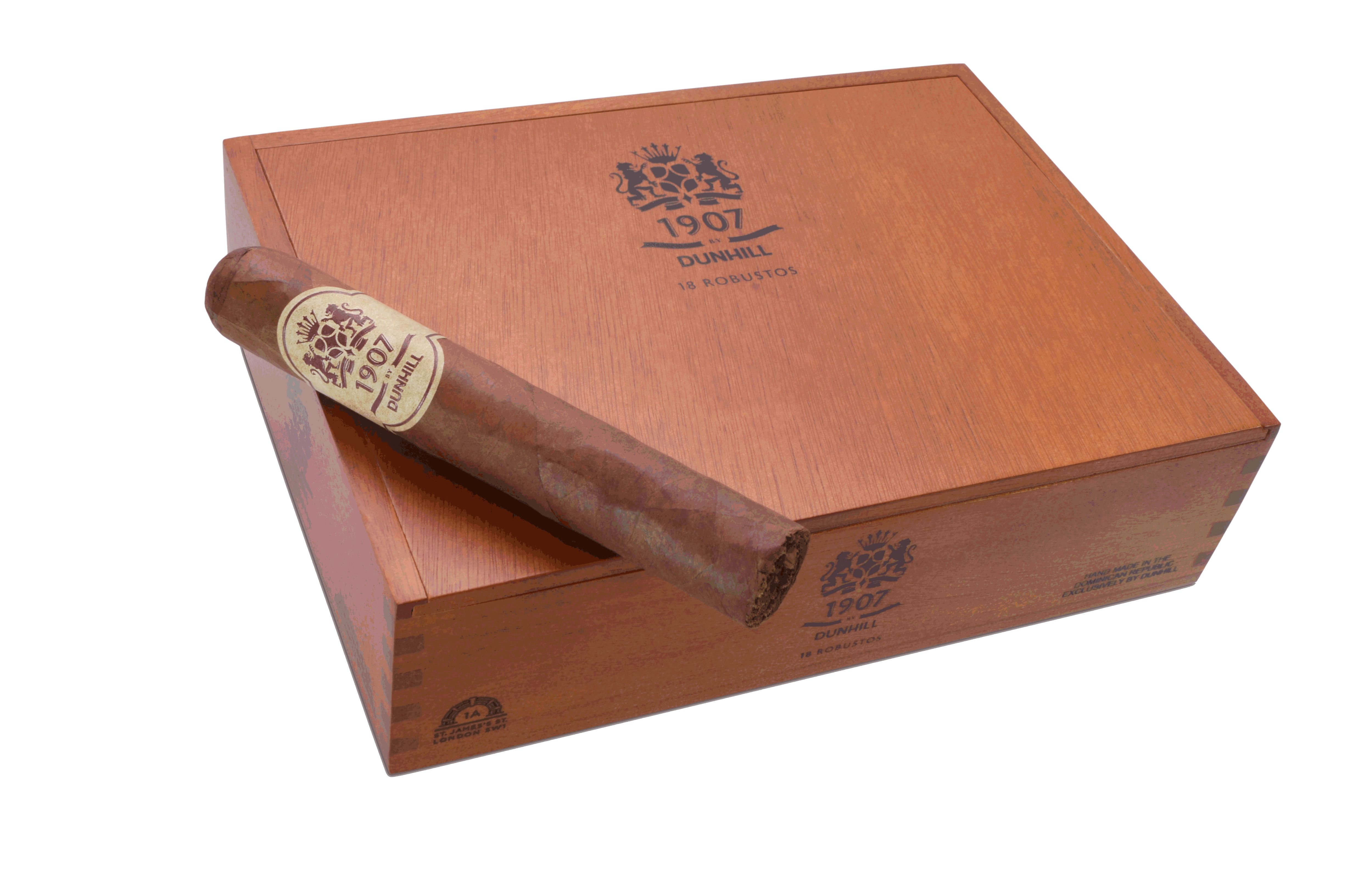1907 by Dunhill closed box with cigar