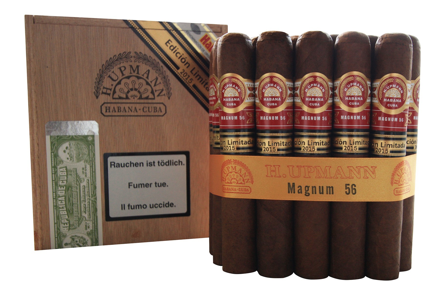 H Upmann Magnum 56 EL 2015 box and cigars