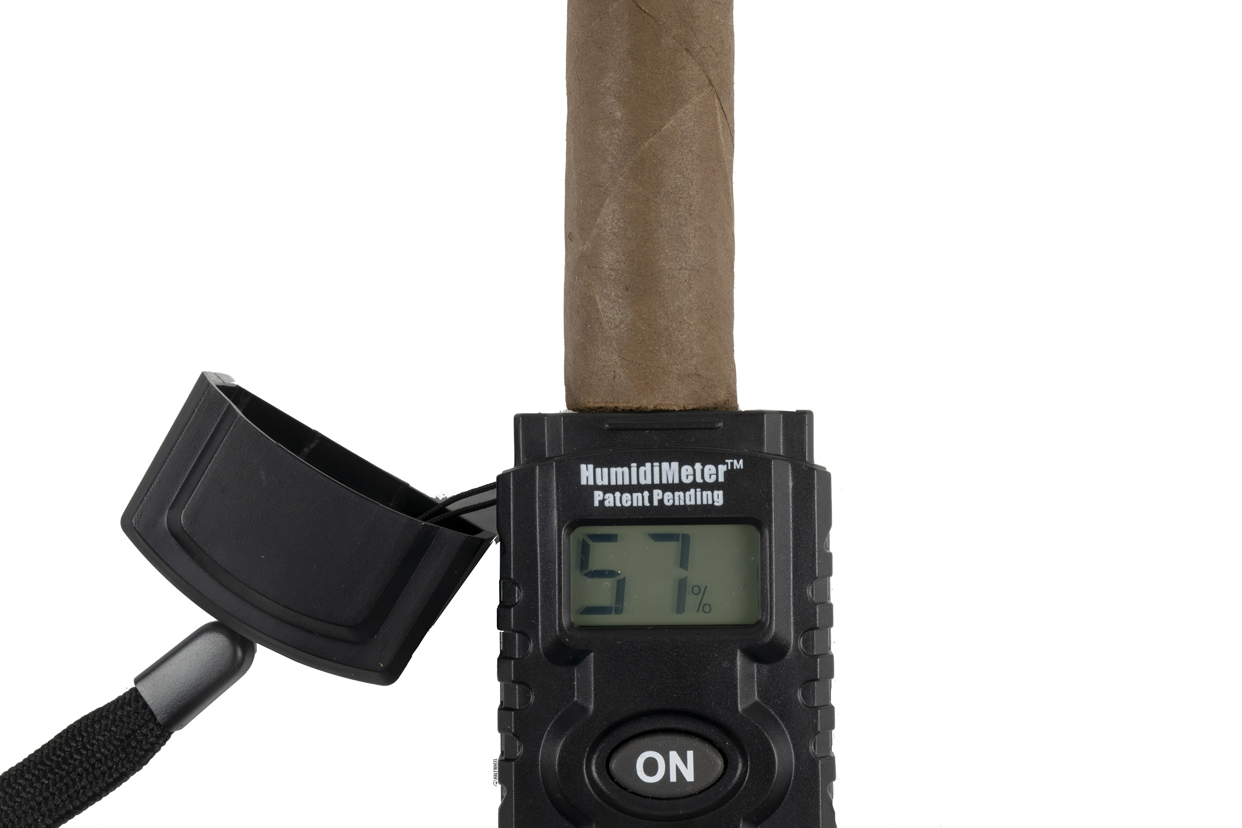 Device to check the humidity of cigars. It coverts leaf moisture
